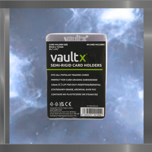 Vault X Semi-Rigid Card Holders for Trading Card & Sports Card Grading Submissions (50 Pack)