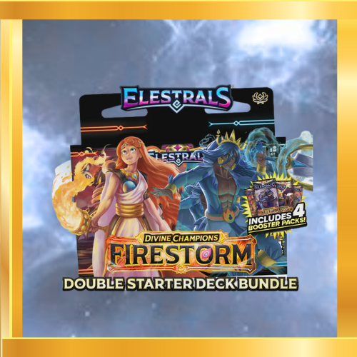 Firestorm Hestia vs. Poseidon Double Starter Deck  Bundle  with  4  Packs