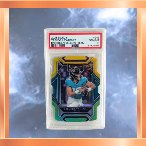 2021 Select Trevor Lawrence D/C Green/Yellow Prizm PSA 10