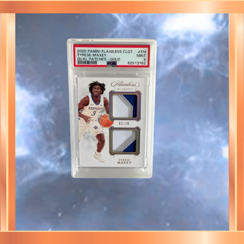 2020 Panini Flawless Collegiate Dual Patches Gold 2/10 PSA 9