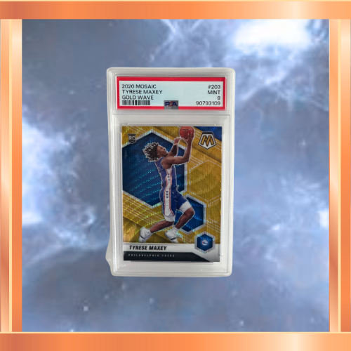 2020 Mosaic Tyrese Maxey Gold Wave #203 PSA 9